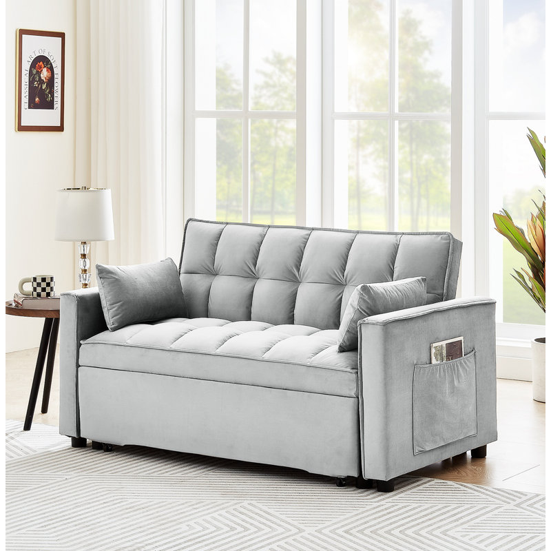 GZMWON Modern Sofa Living Room Couch55.29 Velvet Pull Out Couch Pull Out Sofa Sleeper Sofa Sofa Bed Wayfair